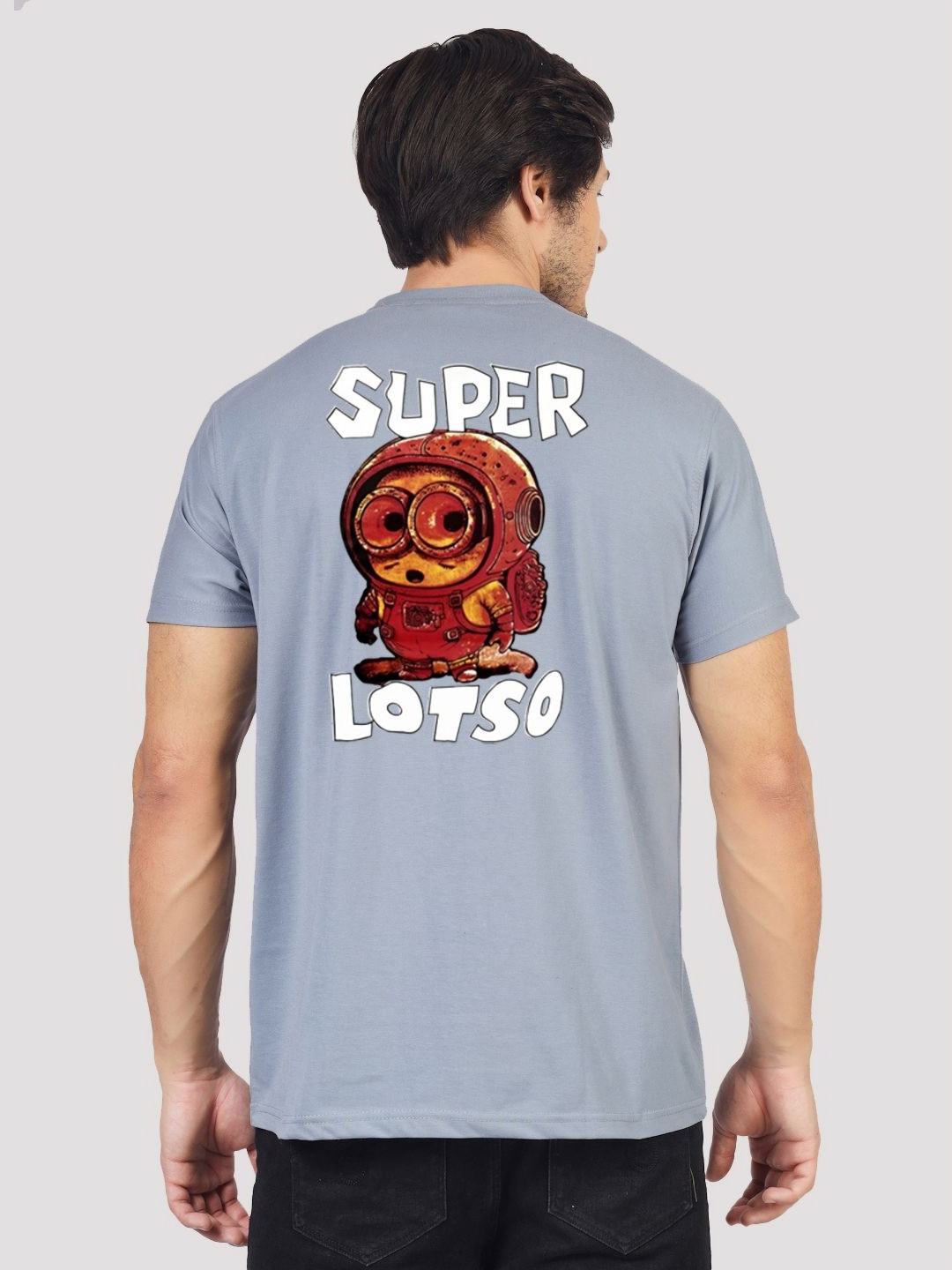 Greylongg Men Lotso Graphic Printed Round Neck Cotton T-shirt