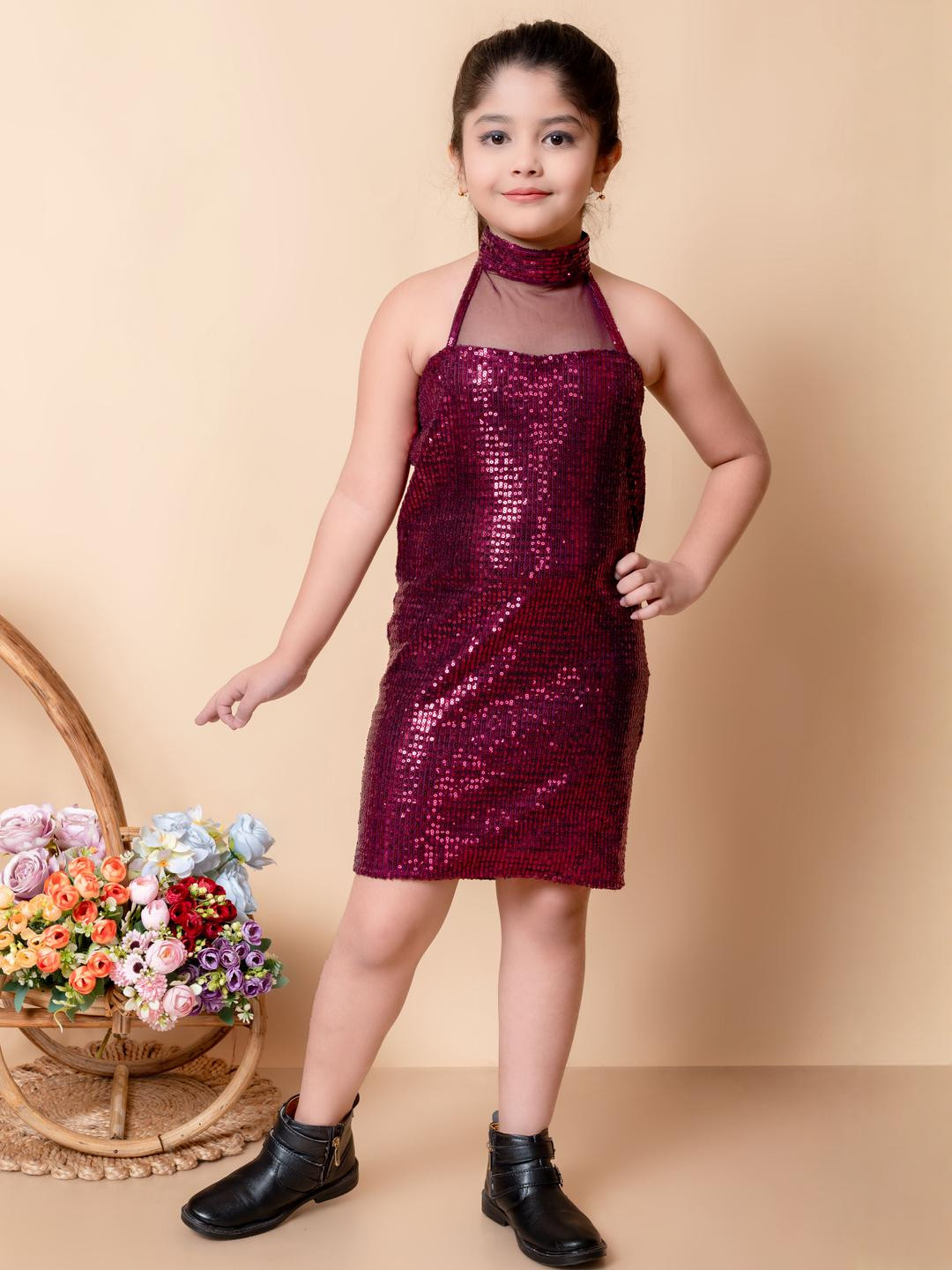 SPAMitude Girls Purple Tube Dress