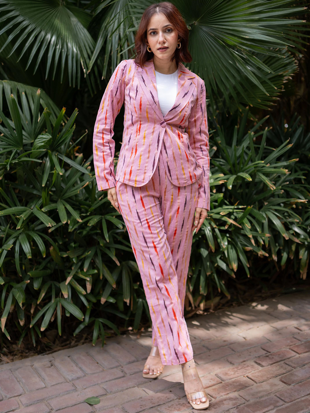 MODA-Q Printed Blazer With Trousers Co-Ords