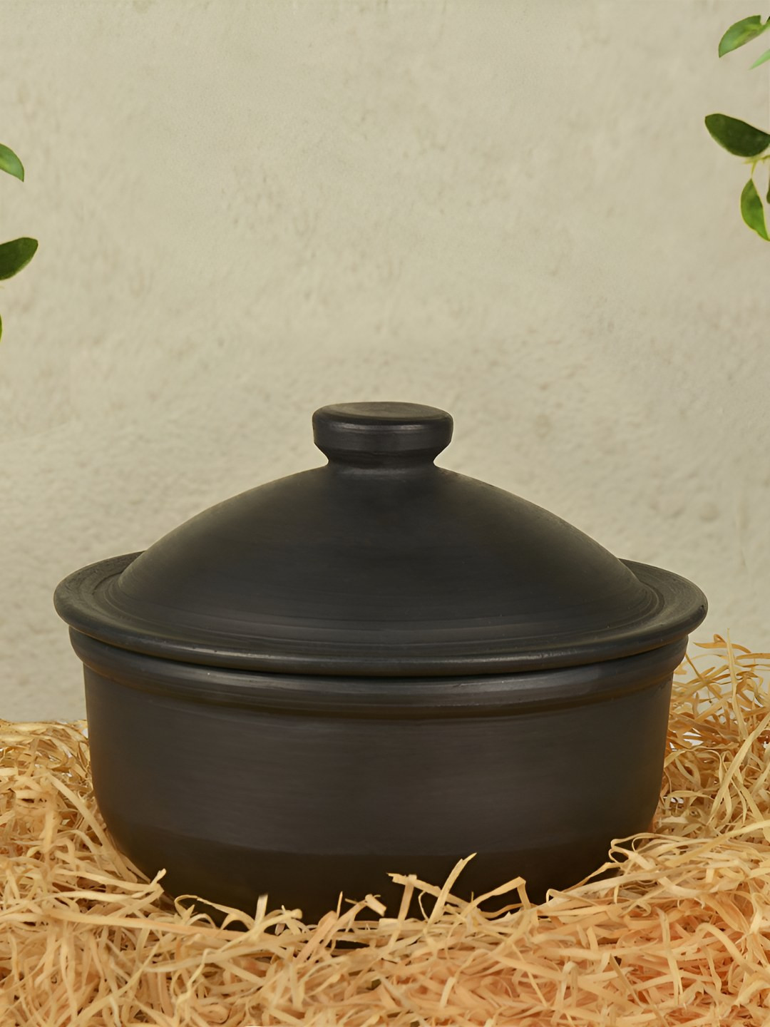StyleMyWay Black Clay Cooking Handi
