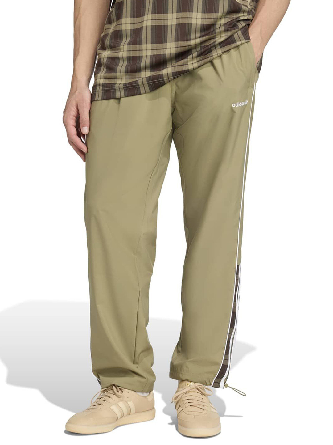 ADIDAS Originals Men Tartan Checked Relaxed-Fit Track Pants