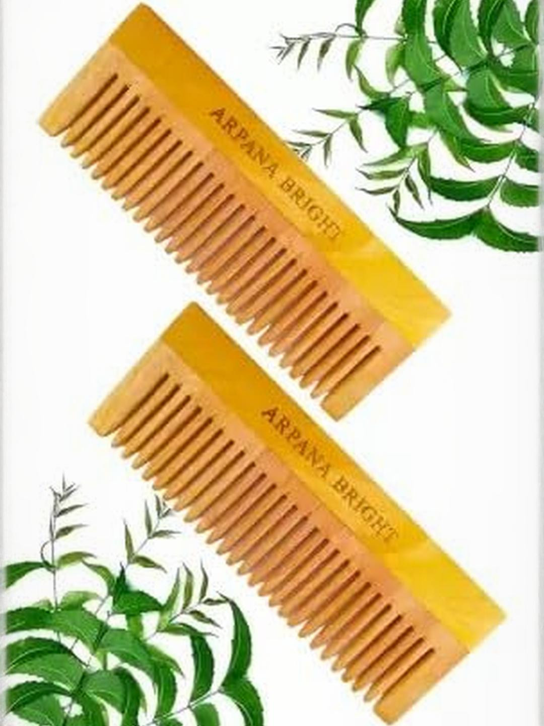 Neem Wooden Shampoo Comb Pack of 2 Growth, Hairfall, Dandruff, Frizz Control