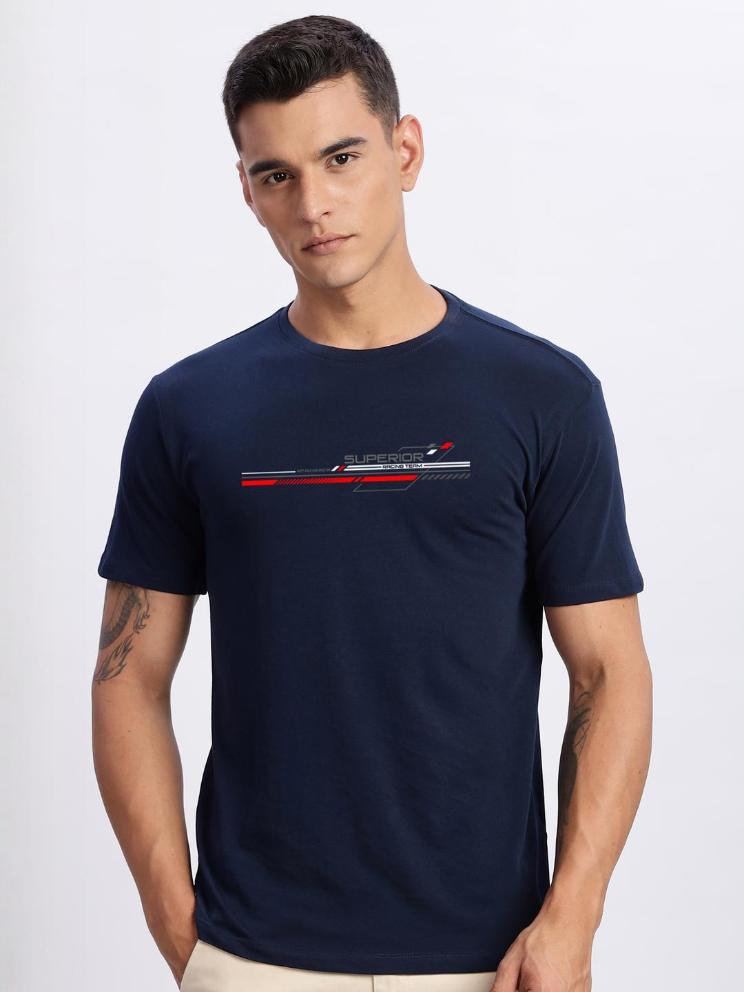 ADRO Men Navy Blue Tshirts