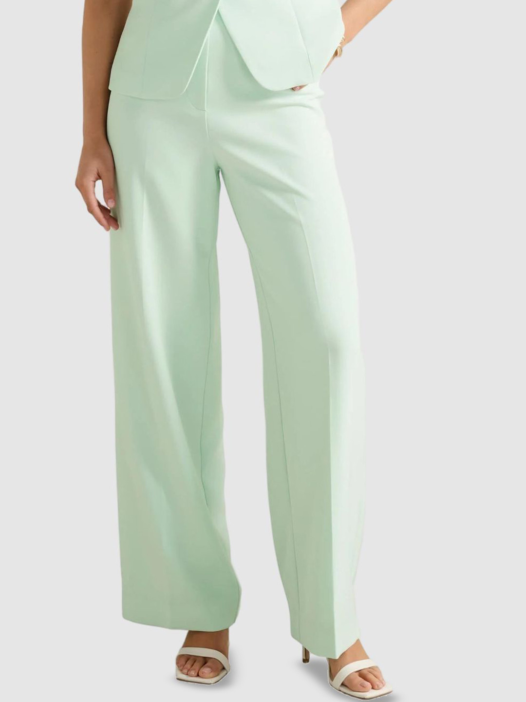 Forever New Orchid Welt  Women High-Rise Wide Leg Trousers