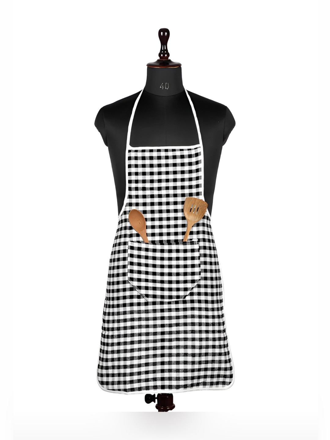 Aura Black Printed Front Pocket Water-Resistant Apron