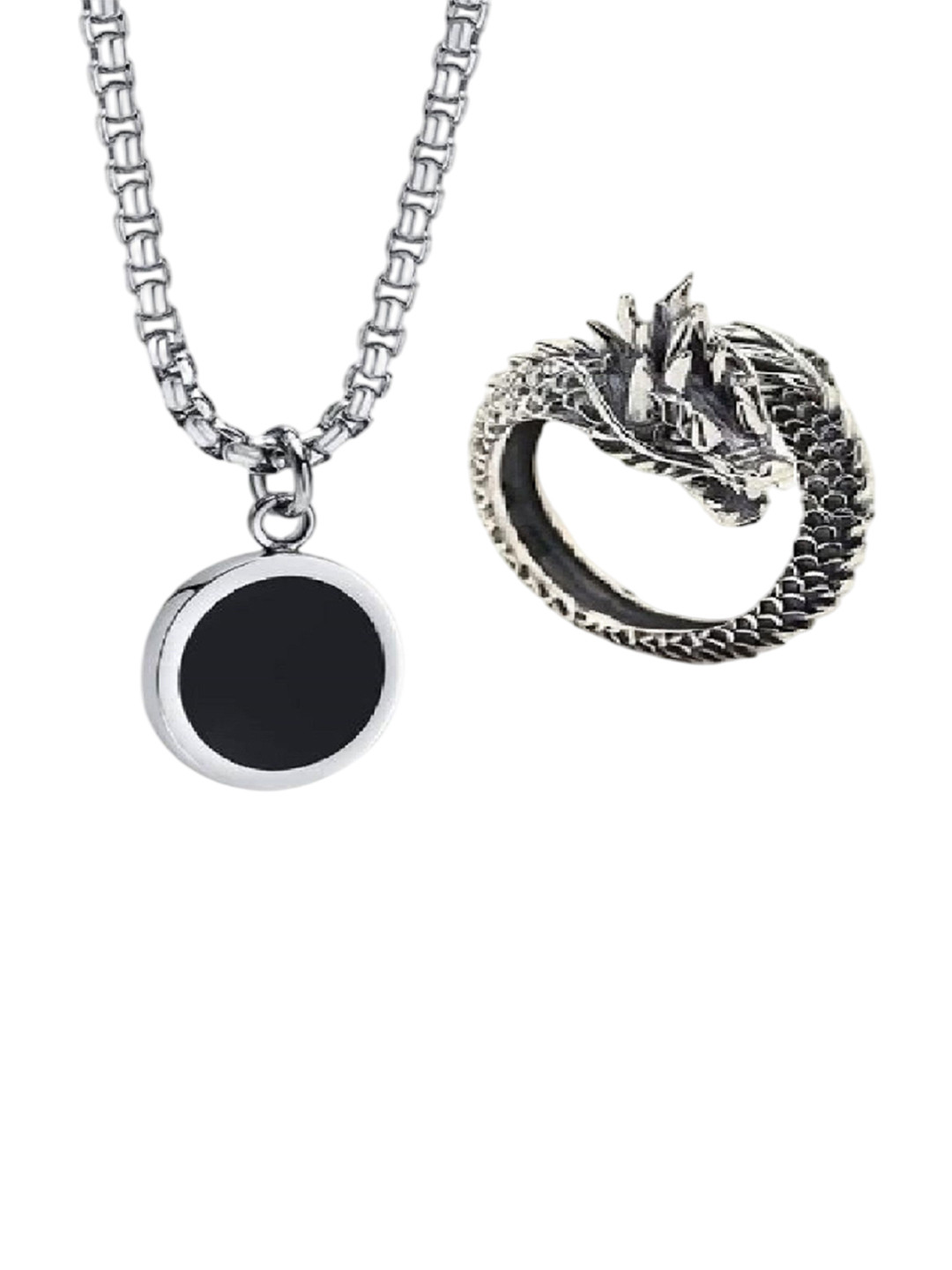 RV Jewels Silver-Plated Stone-Studded Jewellery Set