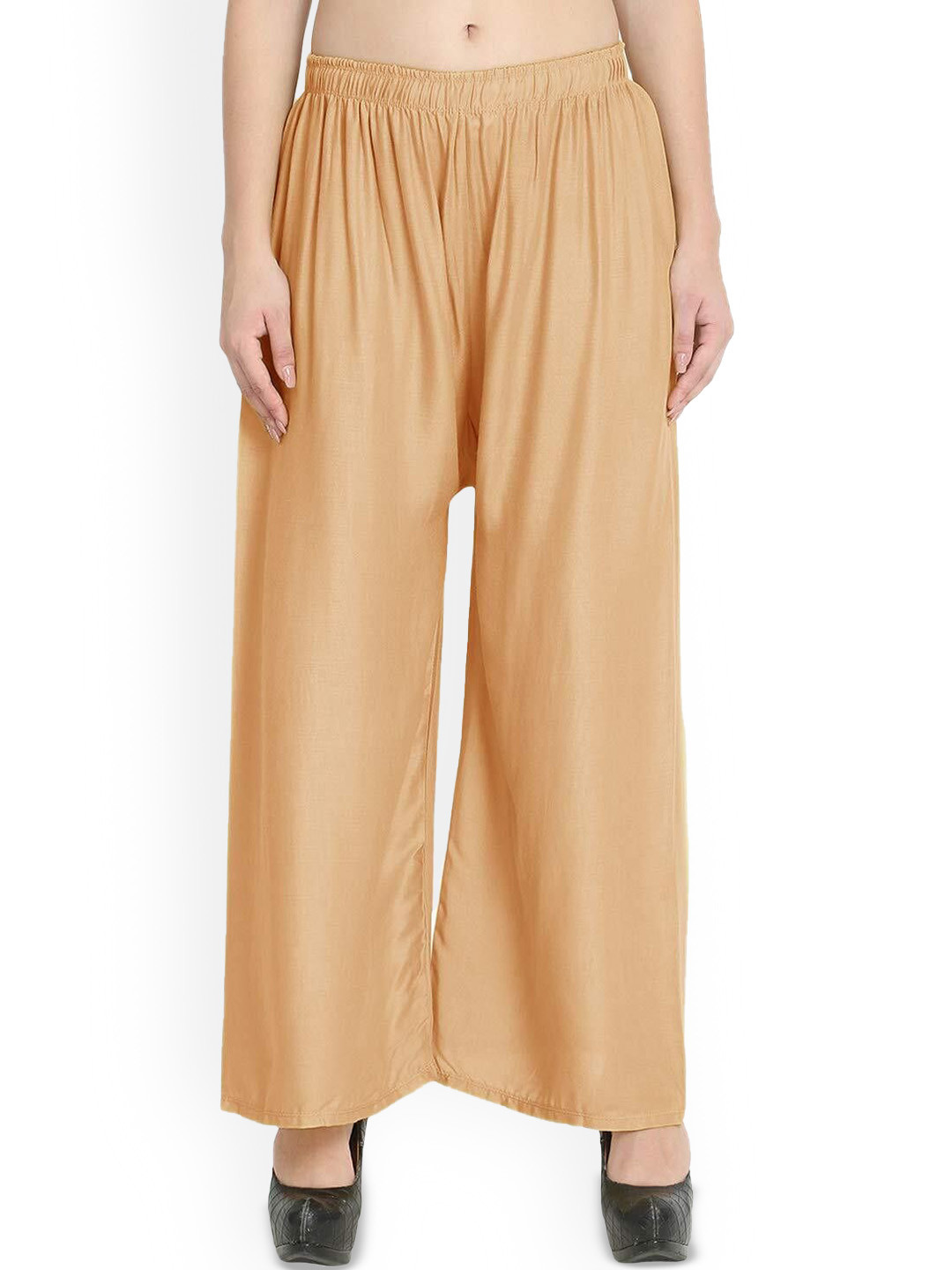 SRISARAS Women Wide Leg Cotton Knitted Palazzos