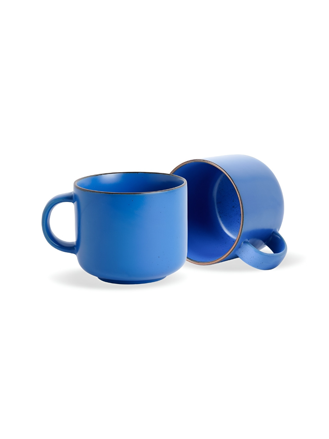 SHAY Japandi Blue 2 Pieces Ceramic Matte Mugs