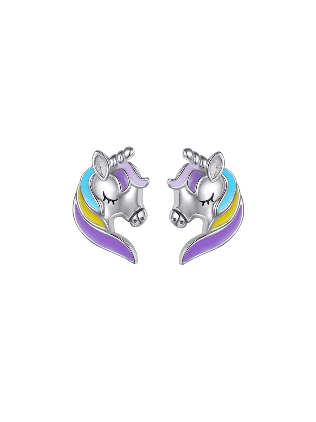 Bling Queen Unisex Stainlesss Steel Silver-Plated Animal Shaped Studs