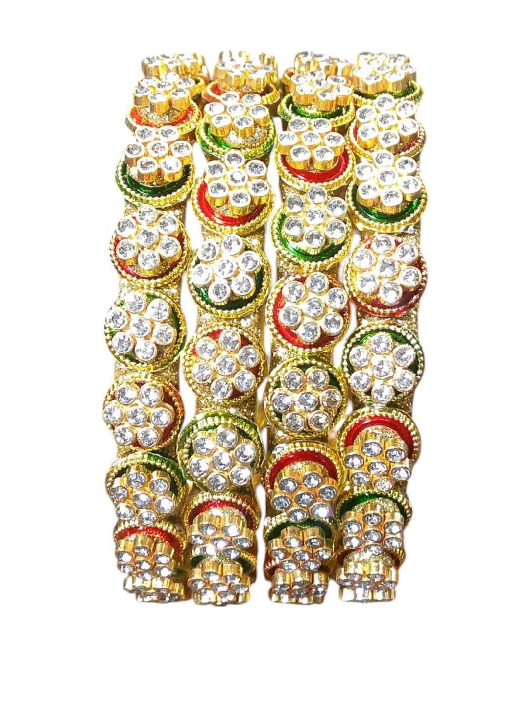 Elegant Gold-Colored  Bangles Set