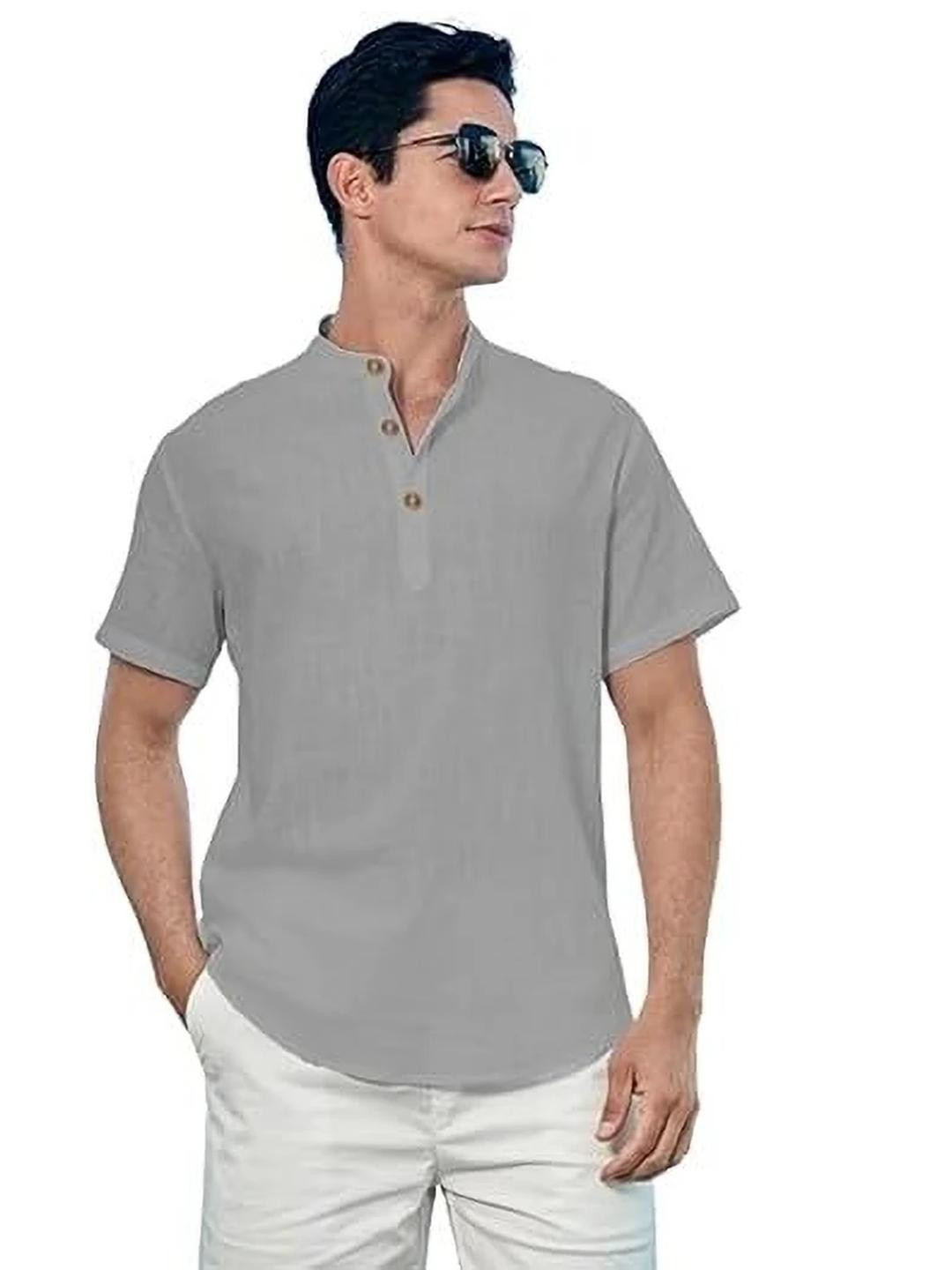 Edin Men Grey A-Line Blended Kurtas