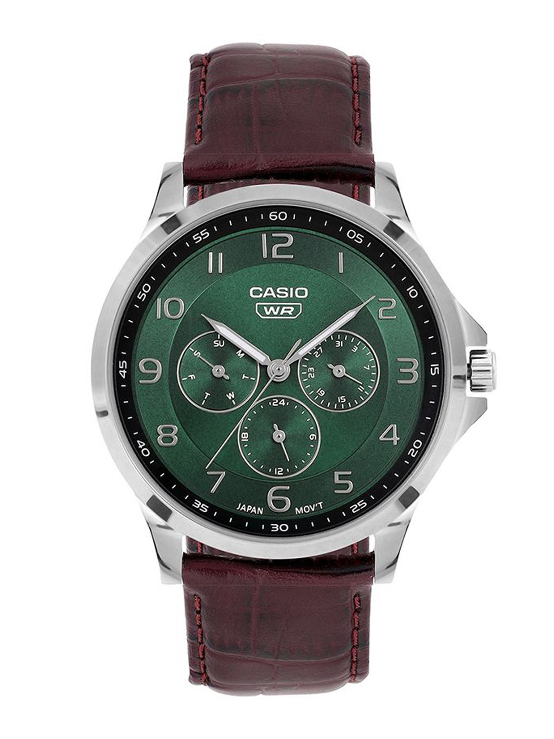 CASIO Men Dial & Leather Straps Analogue Watch A2456