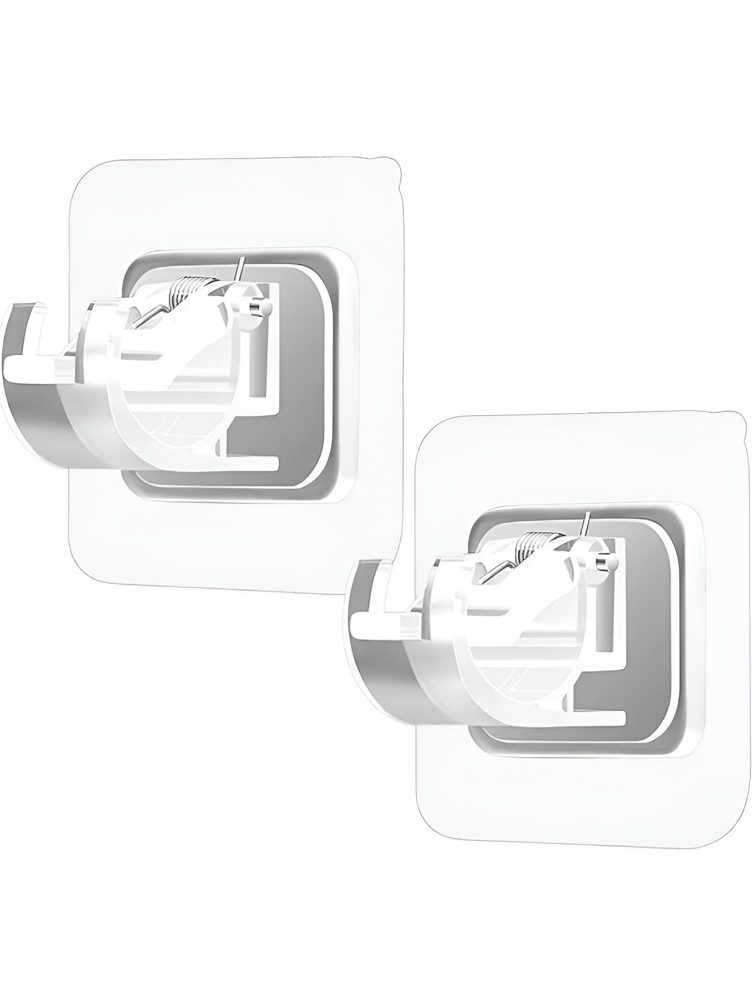 upkaranwale White Self-Adhesive Curtain Rod Hooks