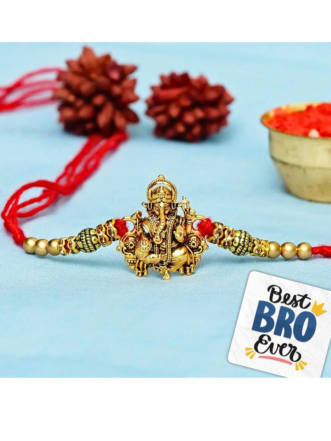 eCraftIndia Set Of 2  Rakhi With Best Bro Fridge Magnet