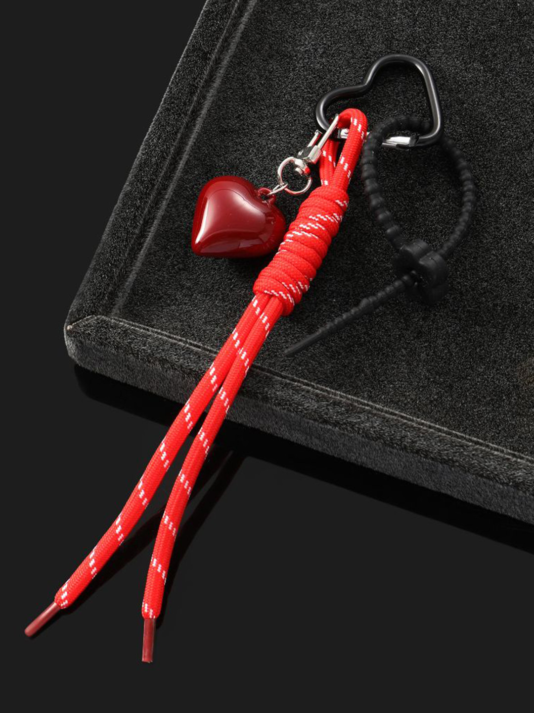 SALTY Glossy Red Heart Bag Charm