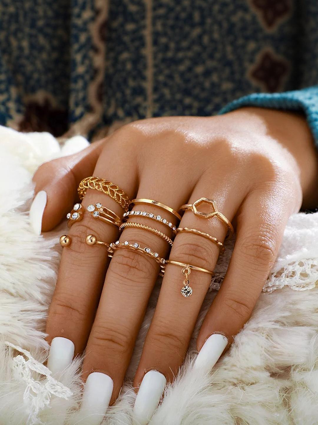 DressBerry Seven Piece White Crystal Drop Heart Multi Designs