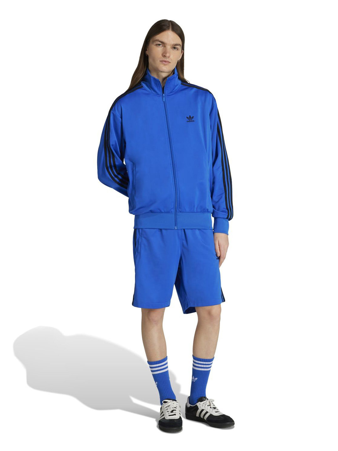 ADIDAS Originals Men Front-Open Mock Collar Sweatshirt