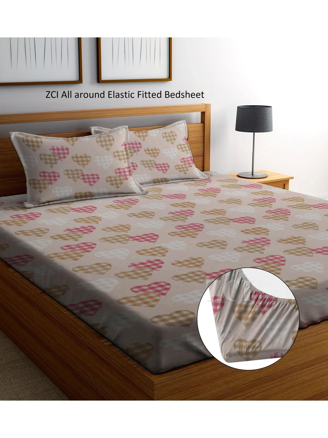 ZCI Multicoloured 160 TC King Bedsheet Set