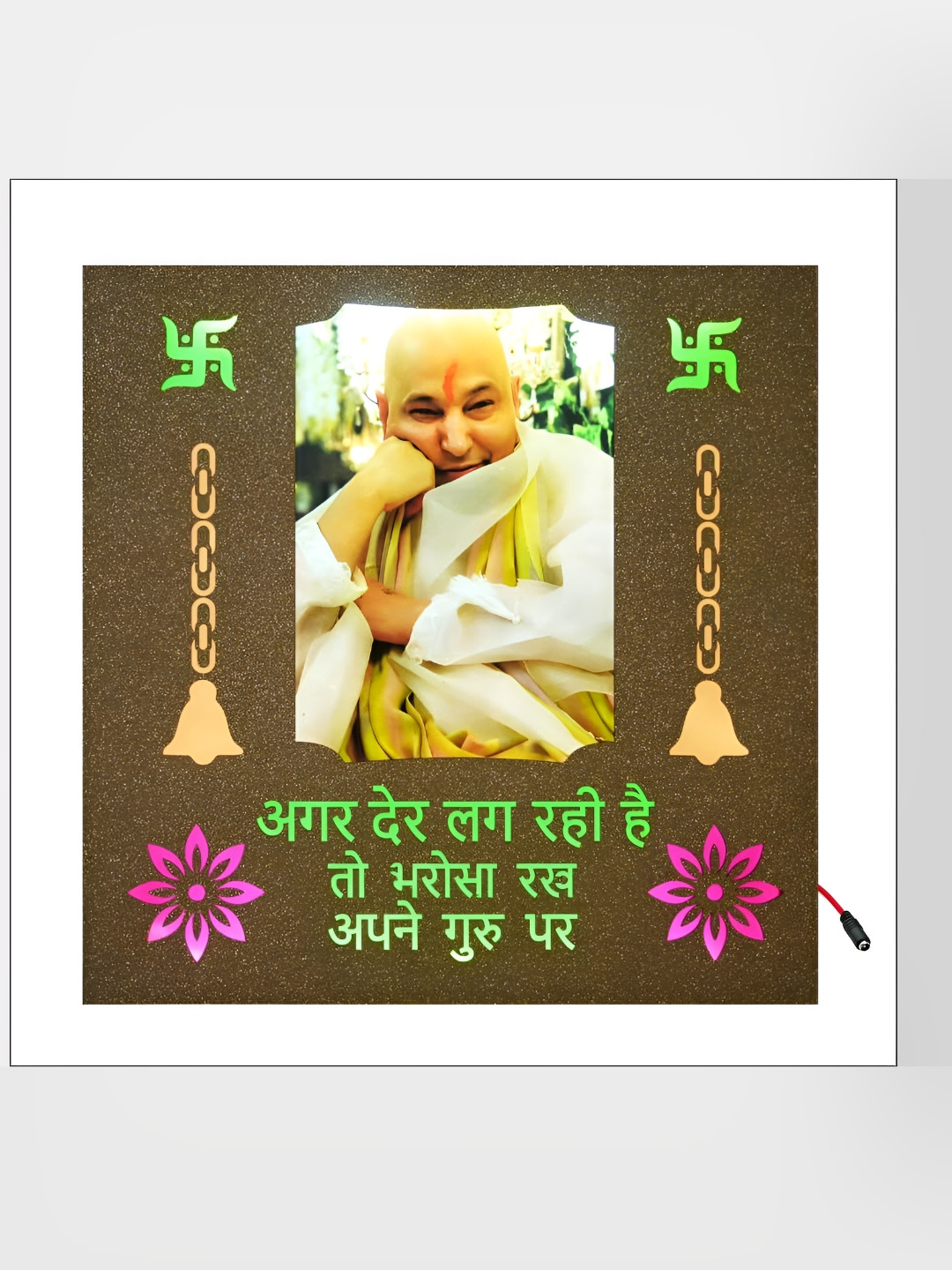 SHRI KHATU SHYAM CREATION Pink & Green Printed Photo Frame