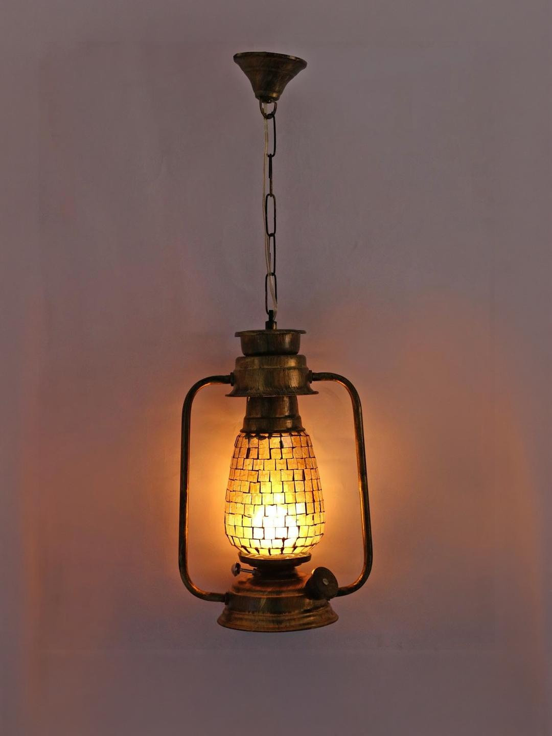SOMIL Vintage LED Compatible Kerosene Lantern Style Hanging Lamp