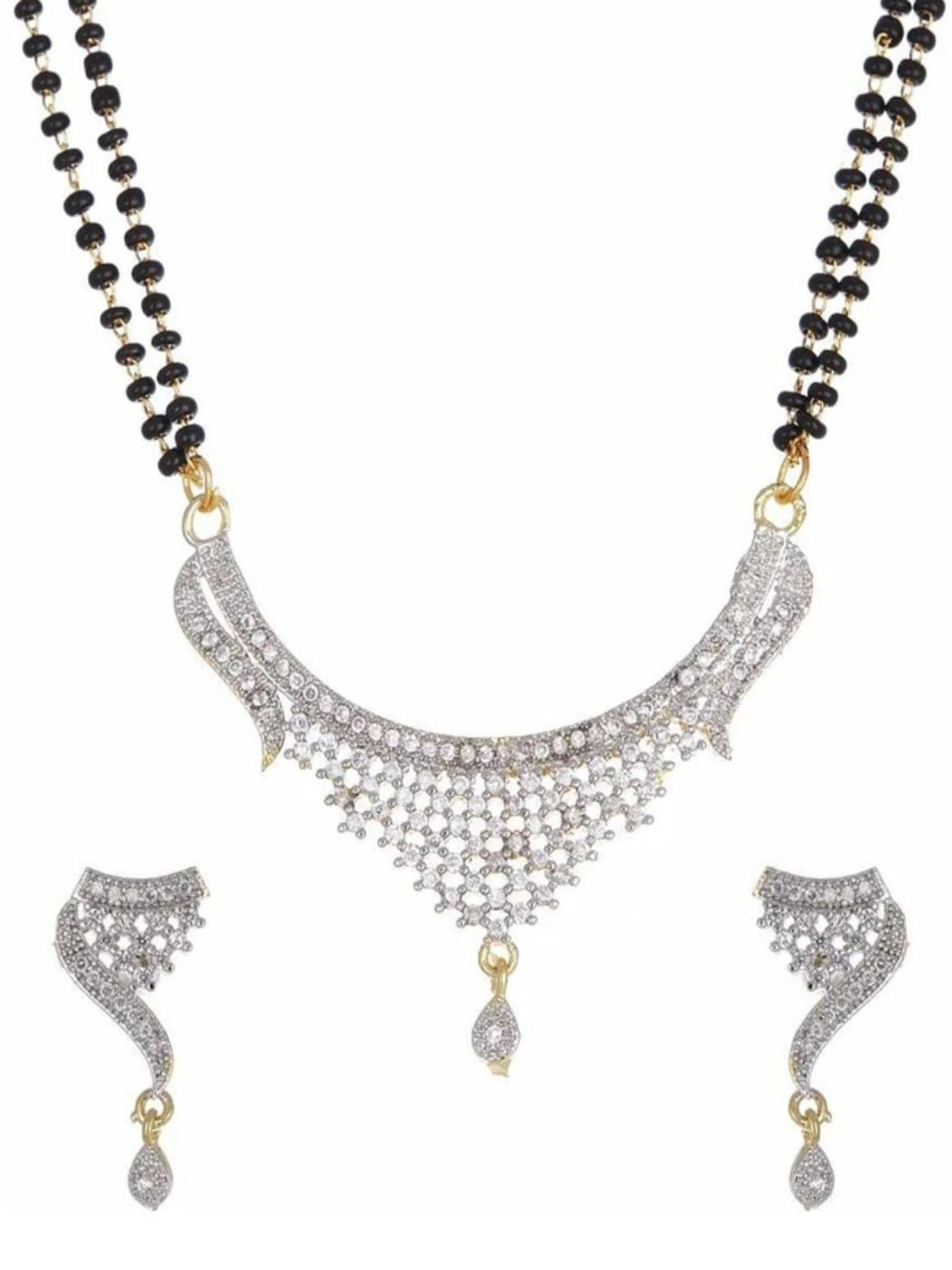 Angel Creation Artificial Stones Studded & Beaded Mangalsutra