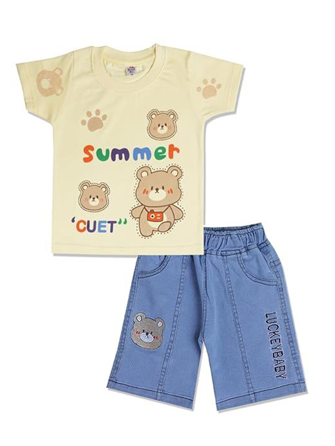 KIDDOLO Boys Printed T-shirt with Trousers