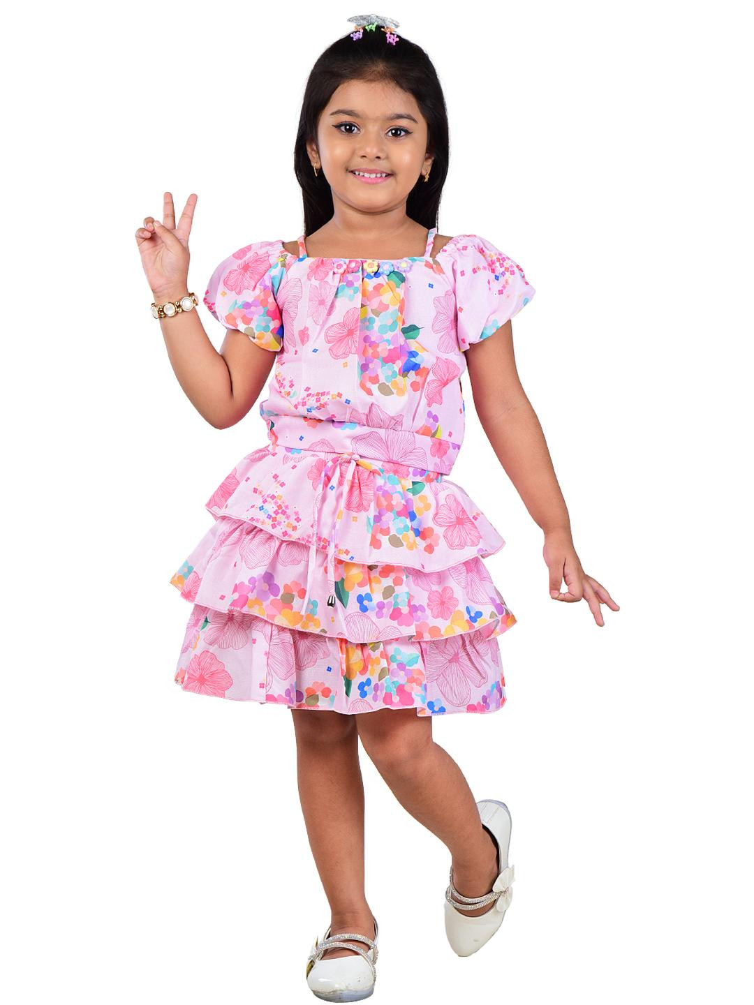 WORTON FASHION Pink Girls Dress
