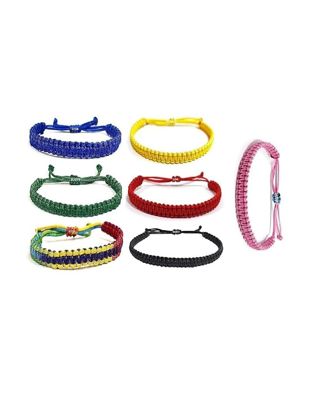 SUSVIJ Multi Colour Multistrand Drawstring Bracelet