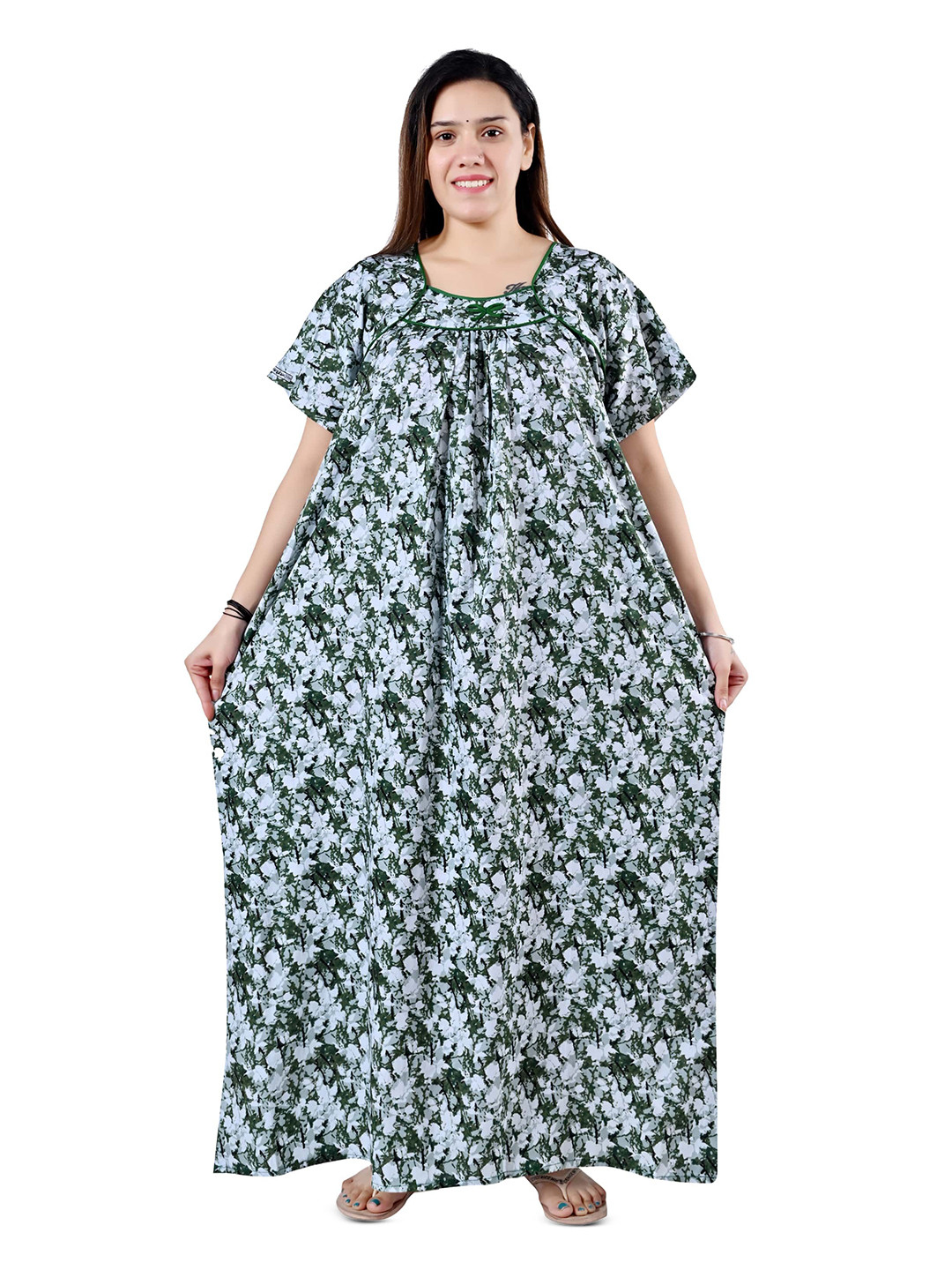 Bindass Female Collection Women Pure Cotton Maxi Nightdress