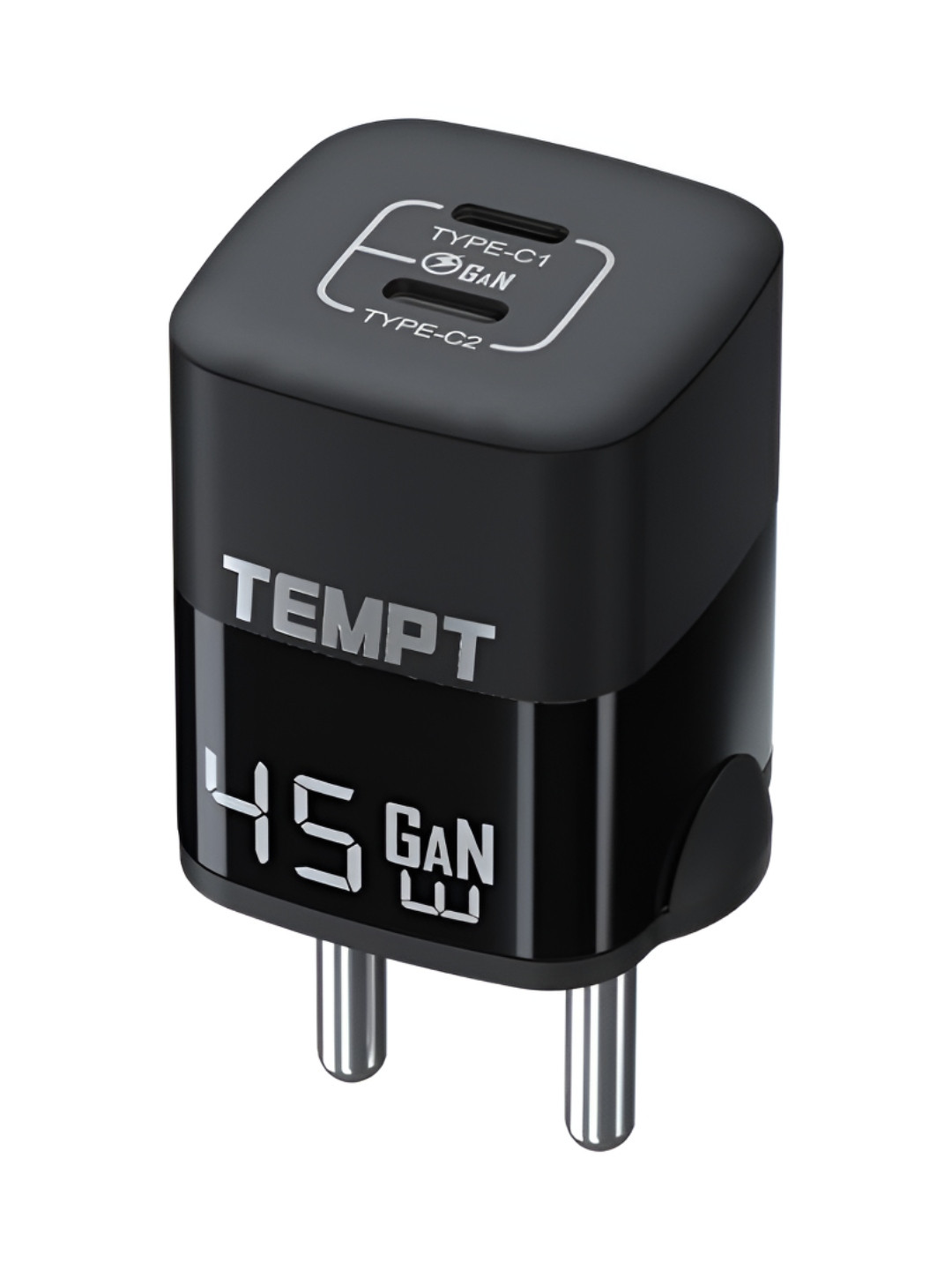 Tempt Elite USB-C 45W Ultra Fast Charging Adapter Gan3 Charger- Black