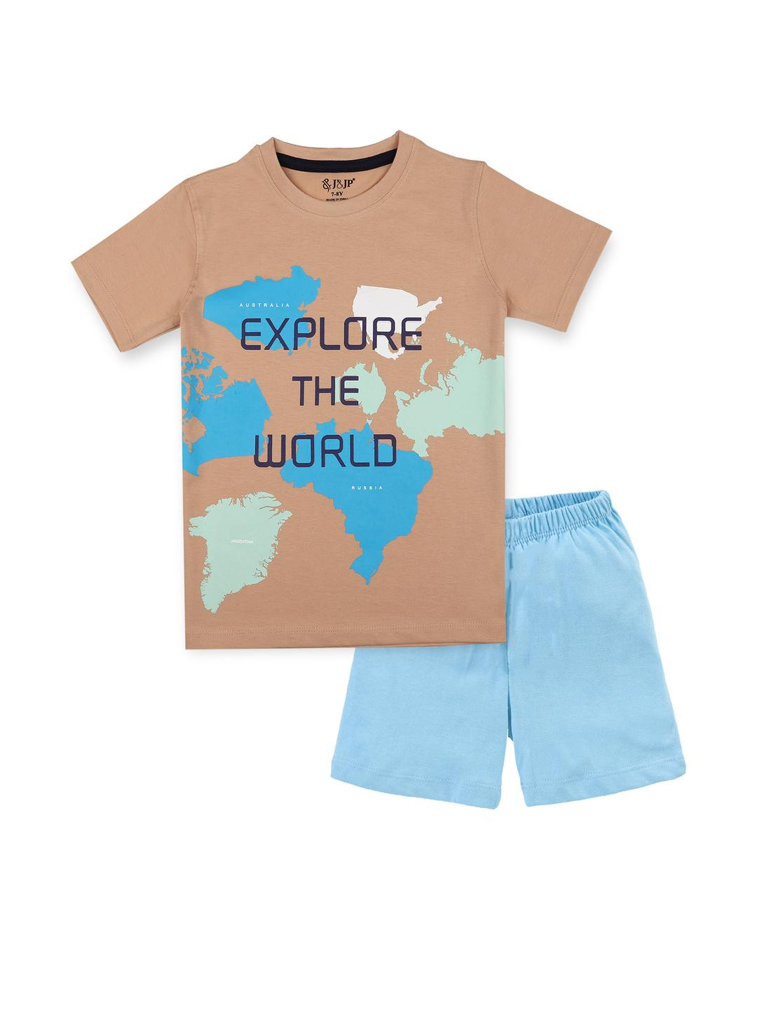 J&JP Boys Printed T-shirt with Shorts