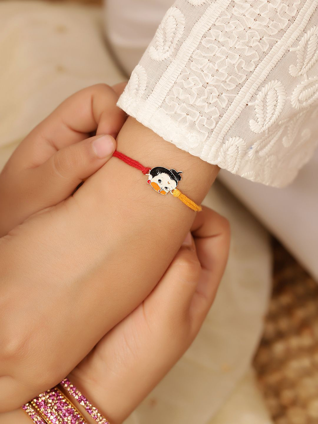 BONKIDS Kids 925 Silver Baalveer Thread Rakhi