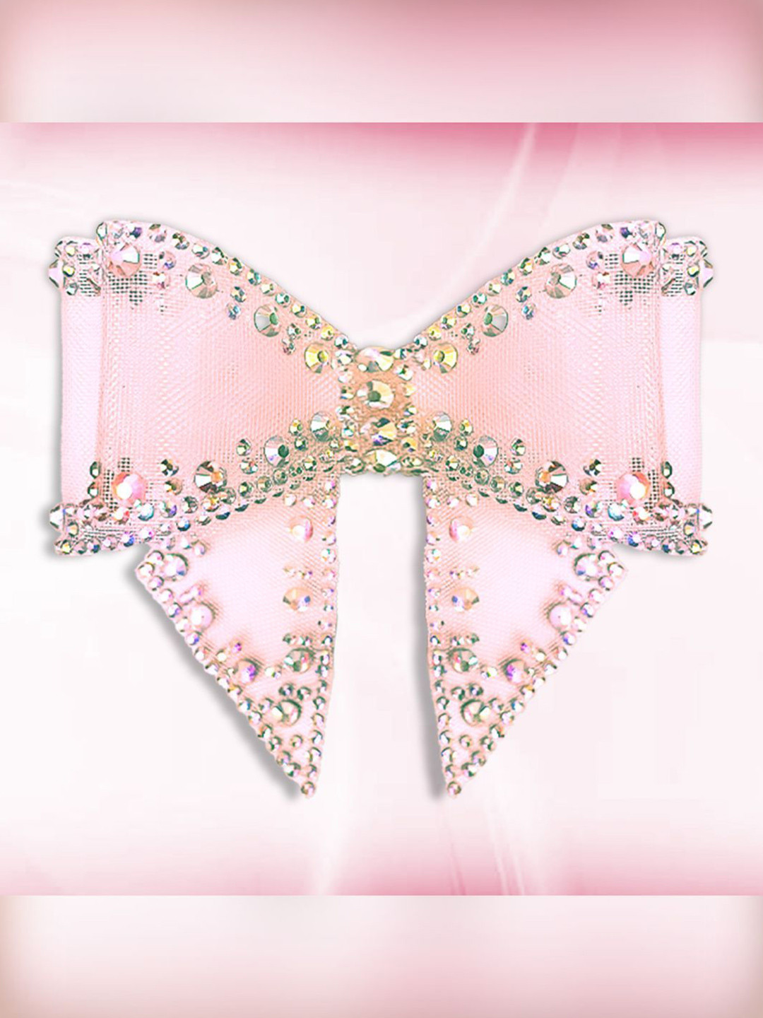 Lykaa Premium Crystal Studded 1 pc Pink Hair Bow Clips