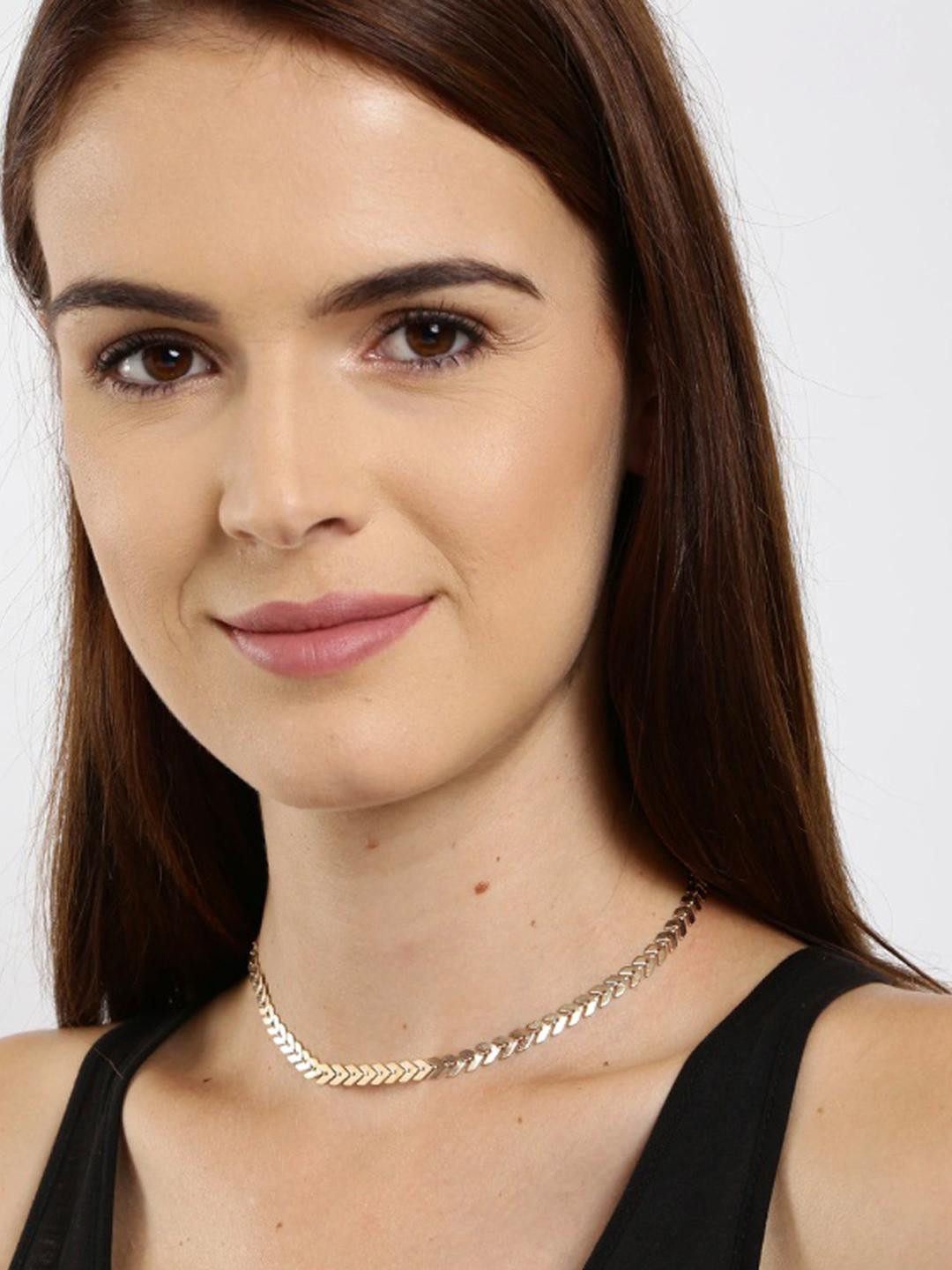 DressBerry Women Gold-Plated Leaves Necklace