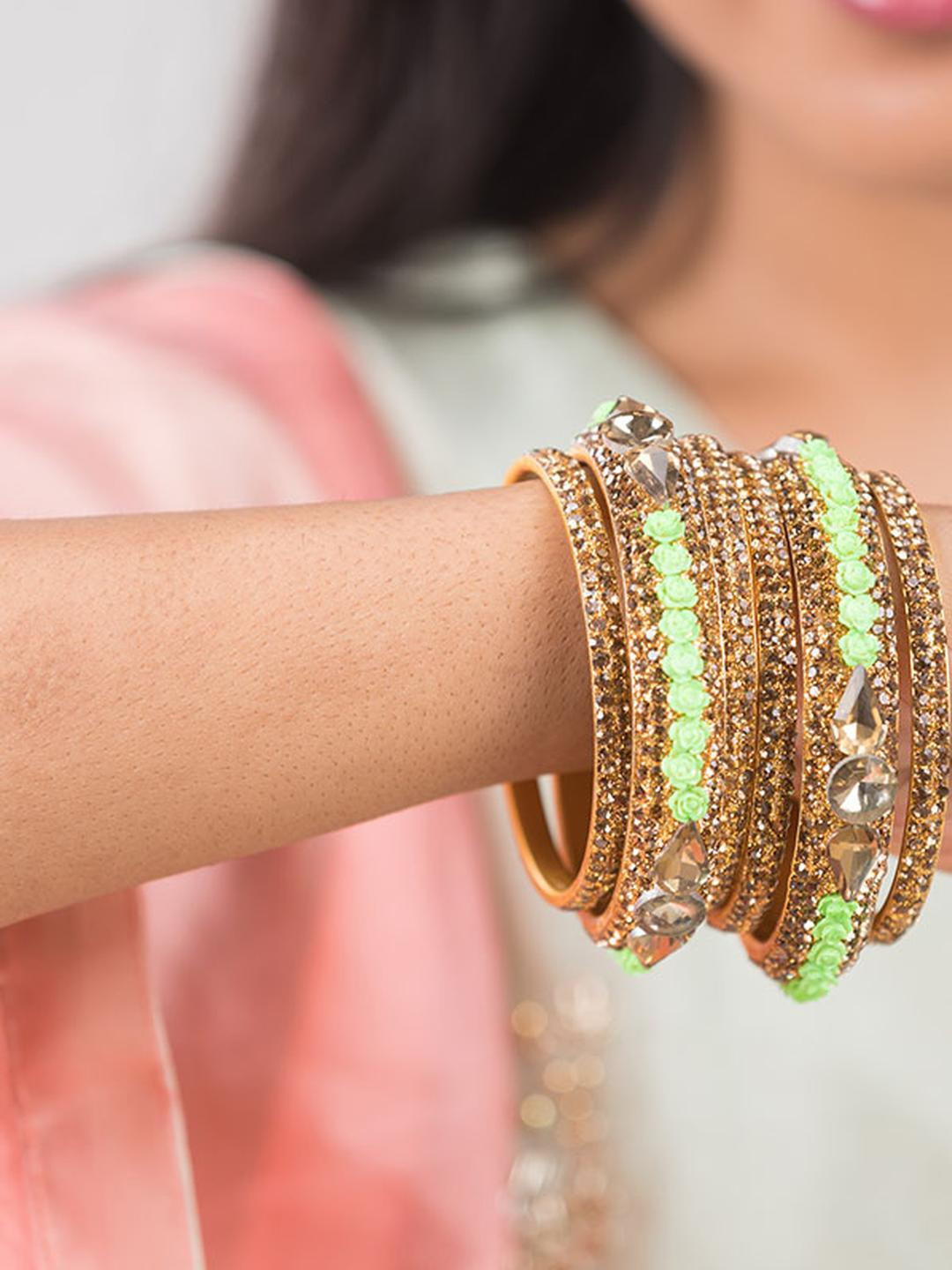 Mamon Creations Women Traditional Bridal Chura Set