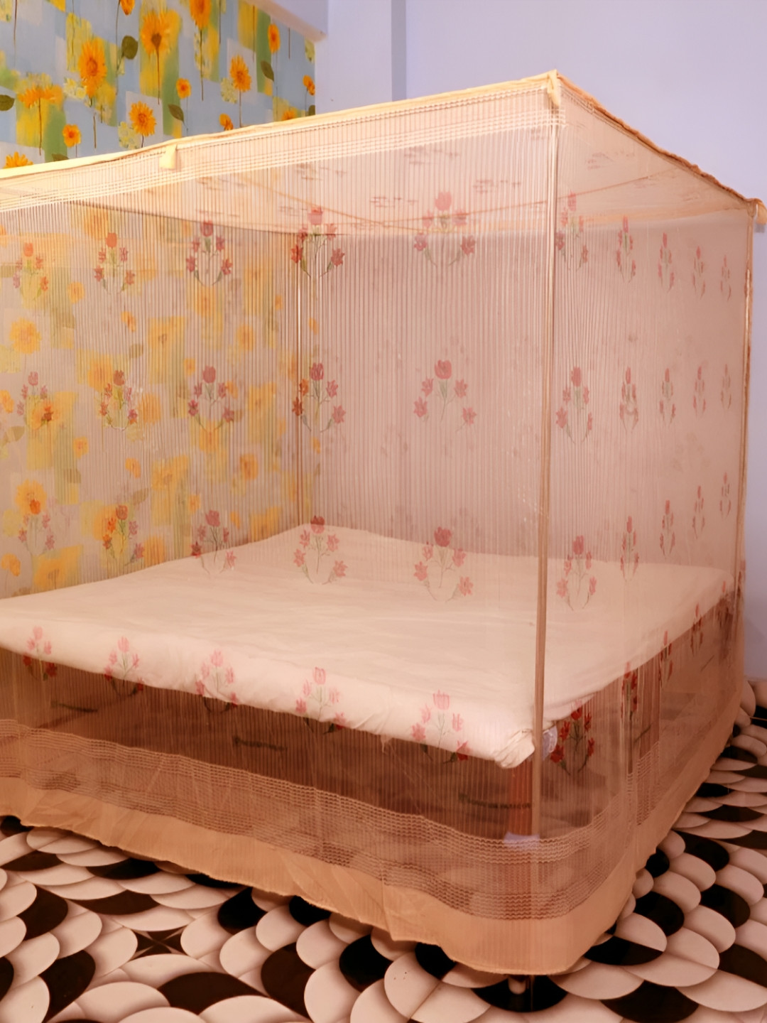 MEHON CRAFT Orange Queen Size Tent Mosquito Net