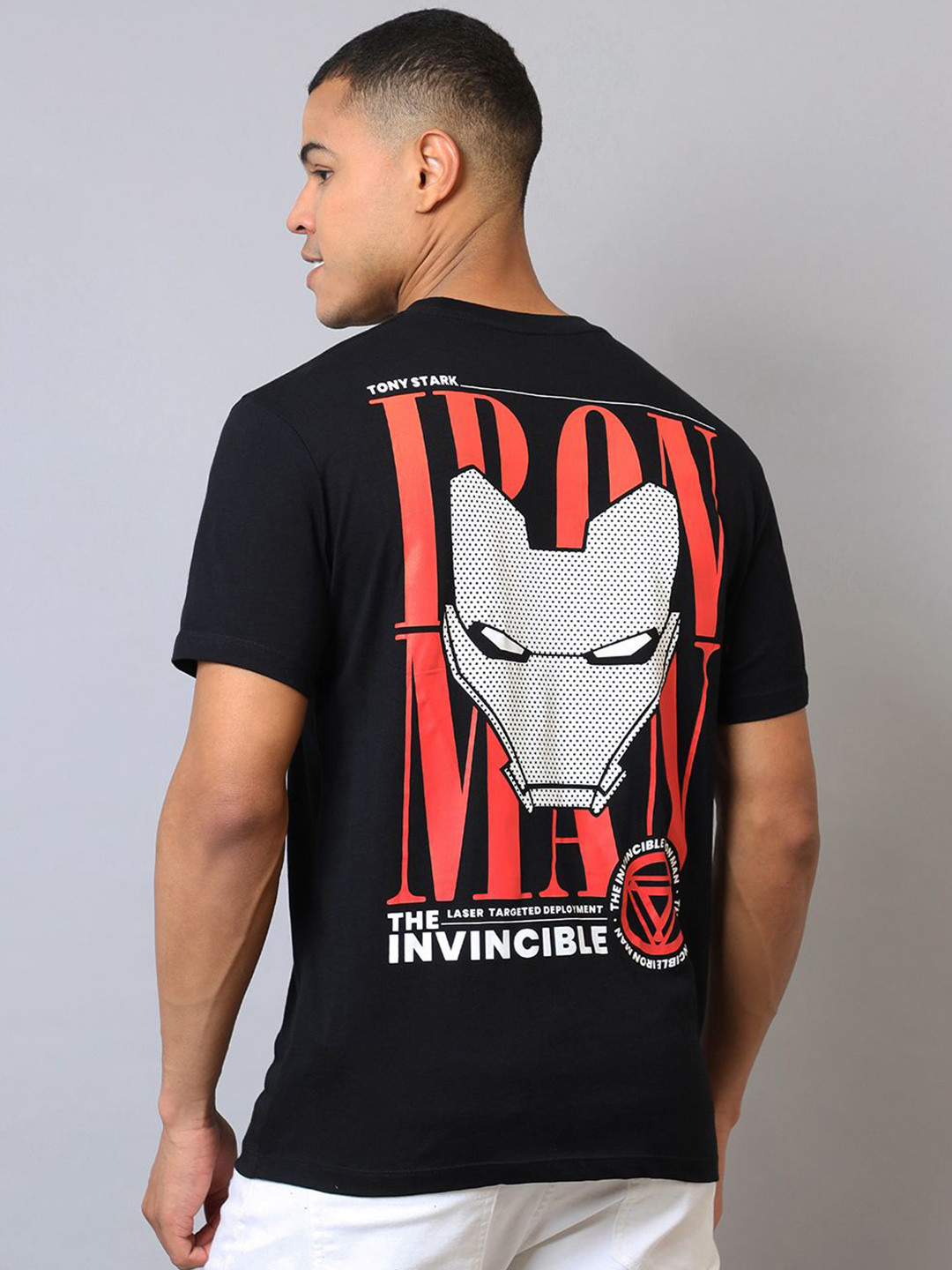 Free Authority Men Iron Man Graphic Printed Round Neck Pure Cotton T-shirt