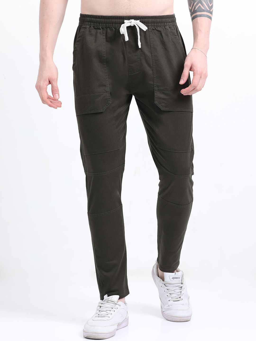 SWISS HORN Men Slim Fit Mid Rise Stretchable Cotton Cargos