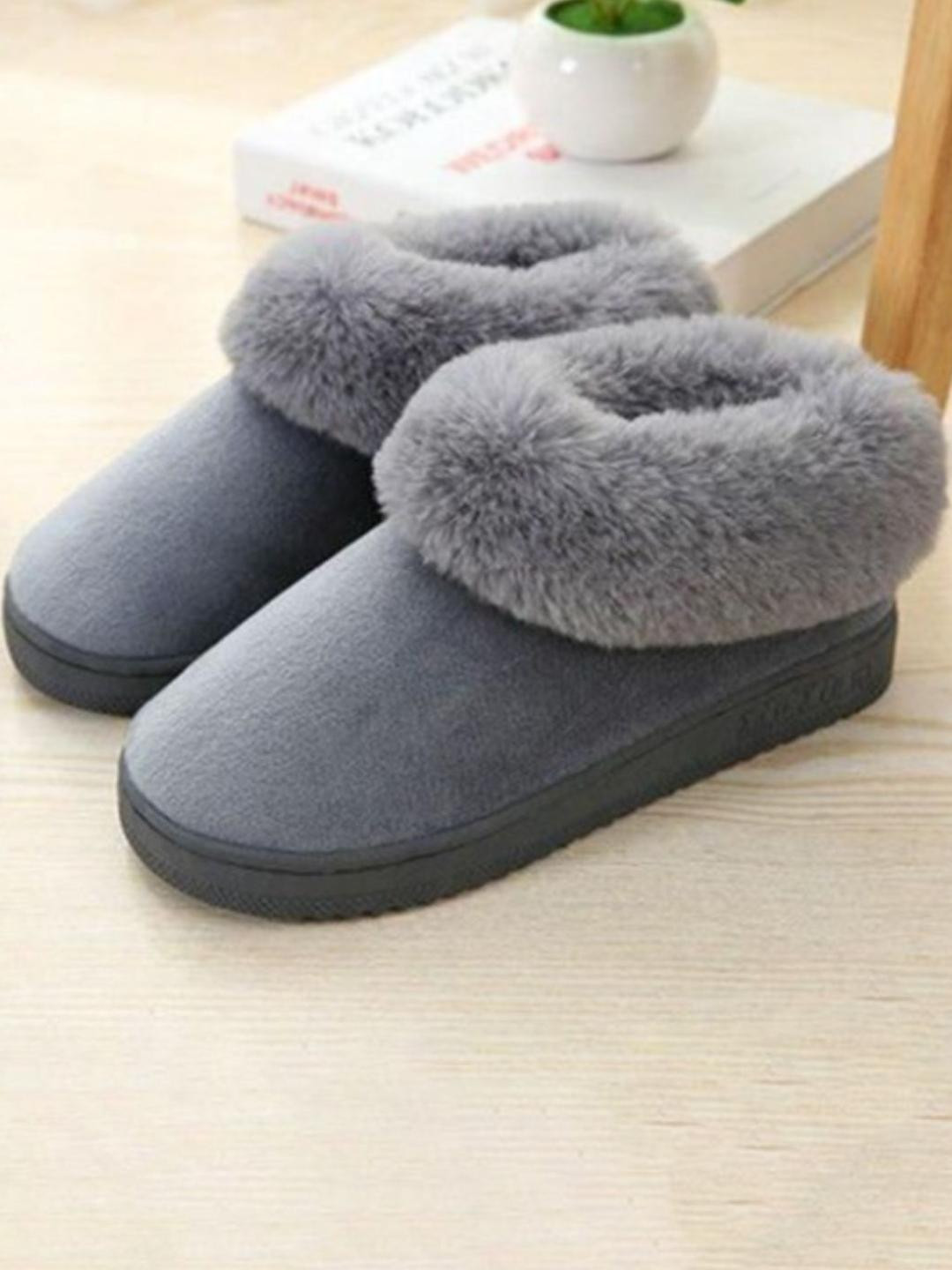 Drunken Men Winter Fur Grey Room shoes