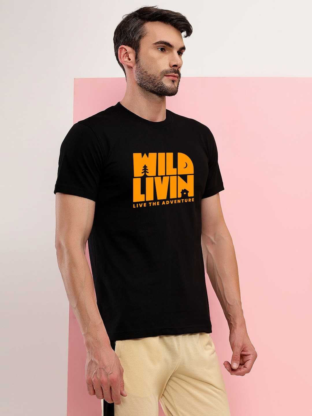 T.T. Typography Printed Round Neck Regular Sleeves Regular Fit T-shirt
