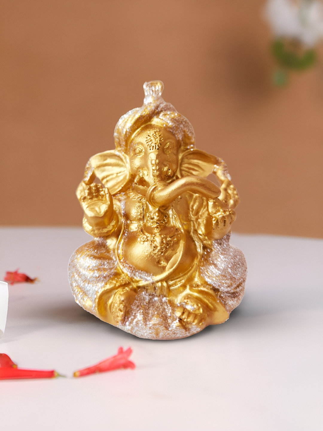 Art Street Gold-Toned Ganesh Ji Religious Idol Showpiece