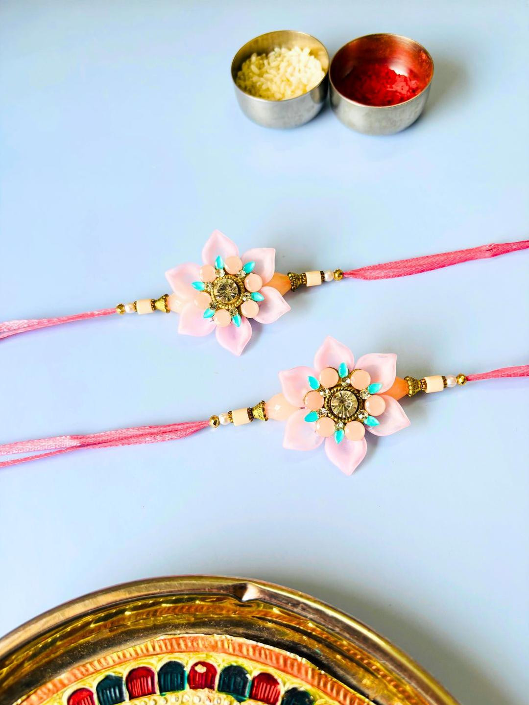 Anouk 2 Pcs Floral Tie-Ups Rakhi