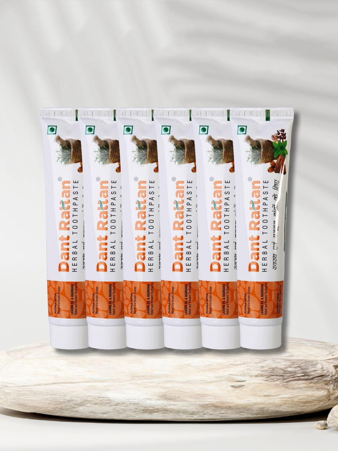 DANT RATTAN Set Of 6 Herbal Toothpaste With Lavang - 100 g Each