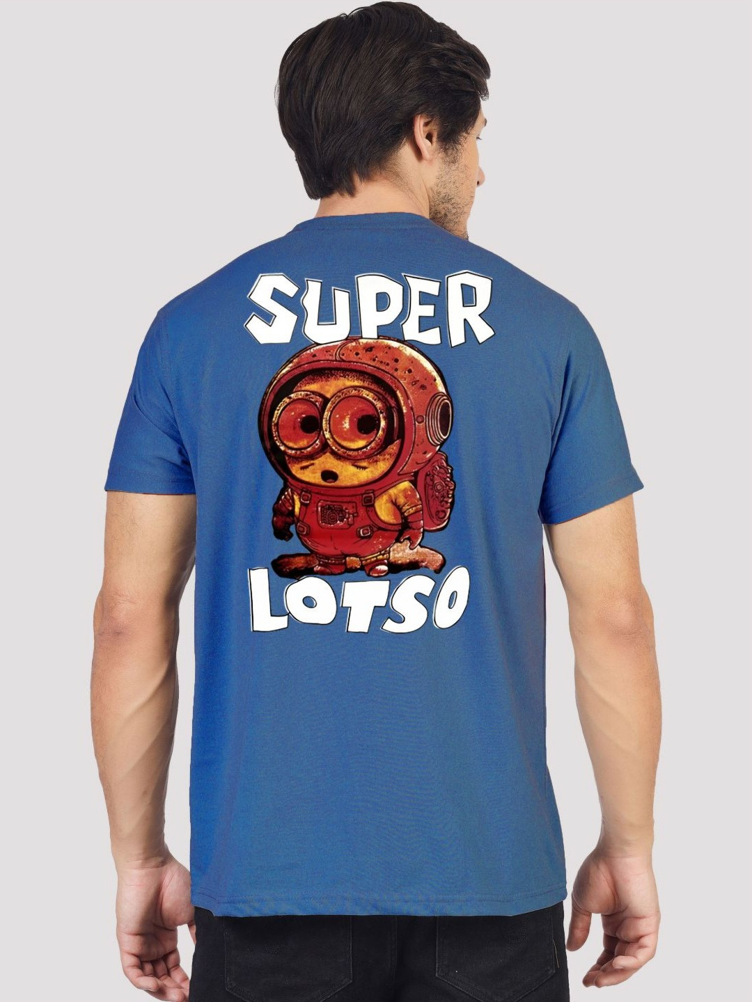 Greylongg Men Lotso Graphic Printed Round Neck Cotton T-shirt