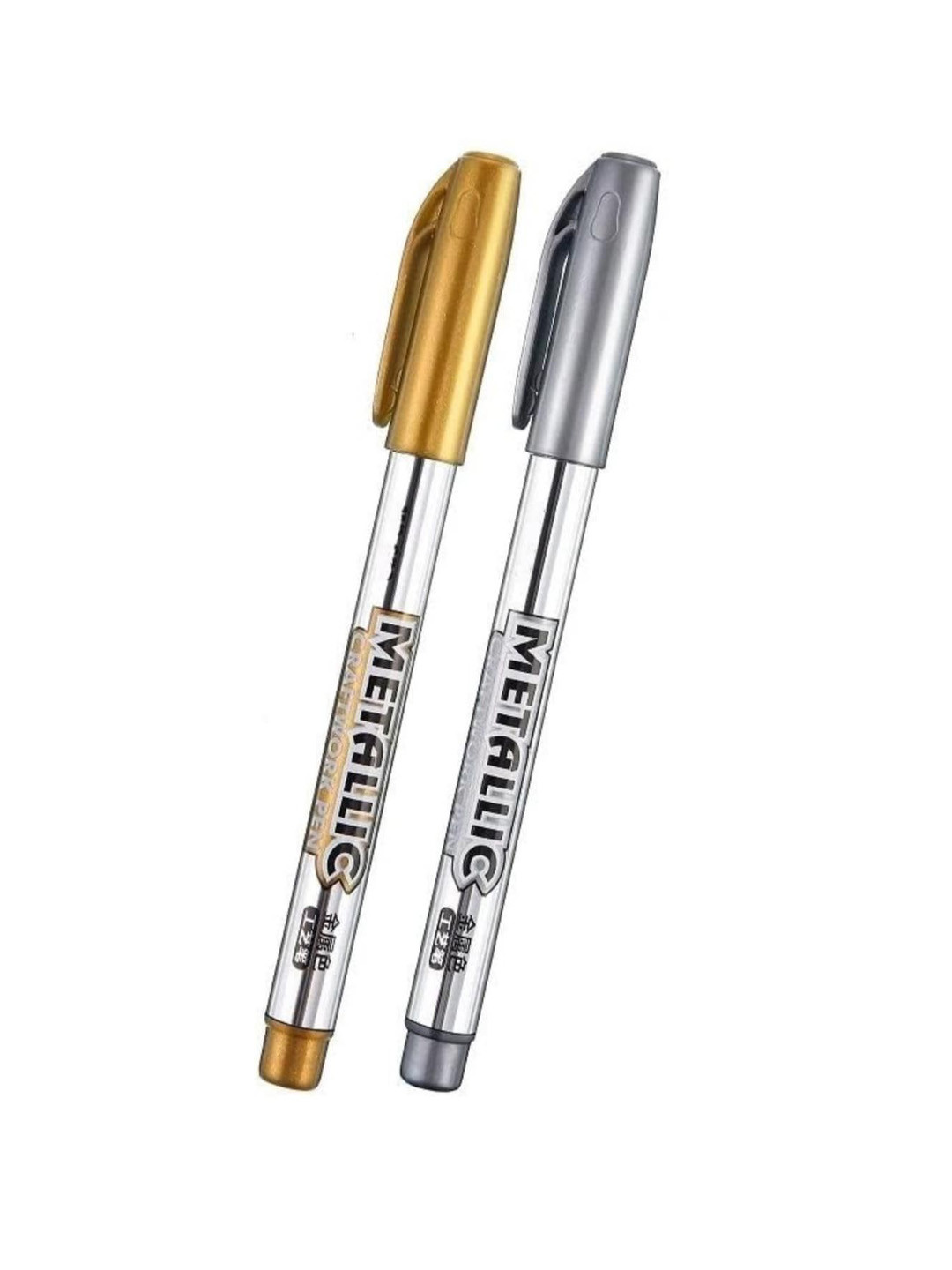 FEELHIGH Set Of 2 Self Design Metalic Pen