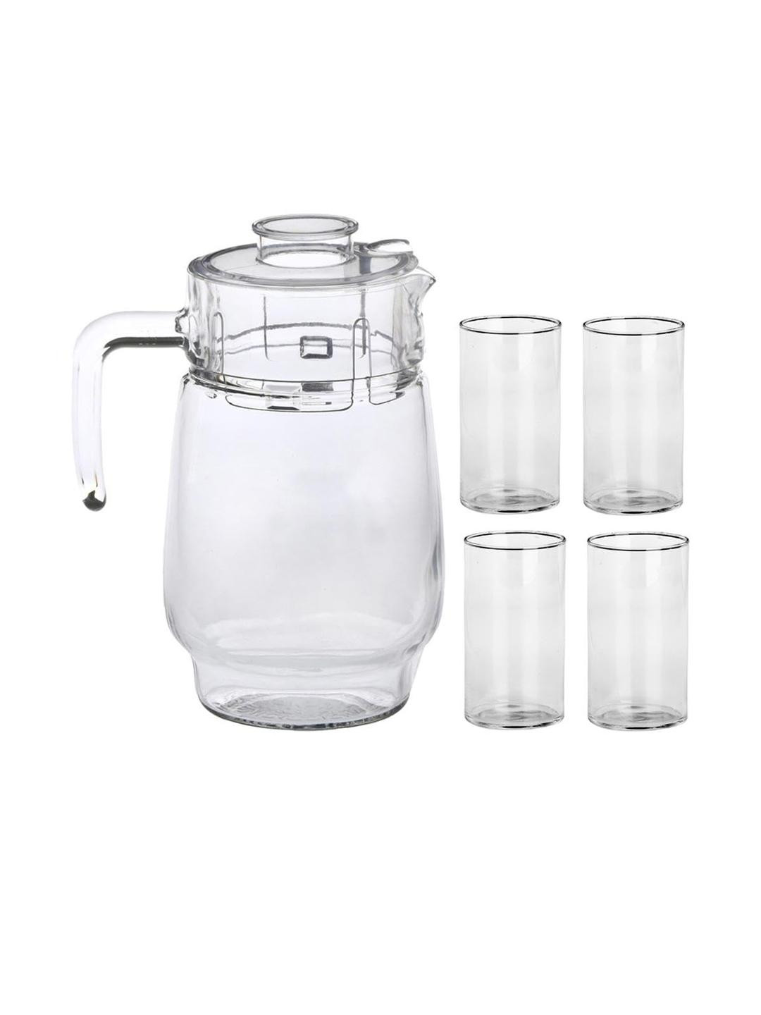 SOMIL Transparent 5 Peices Dishwasher Safe Glass Water Jugs