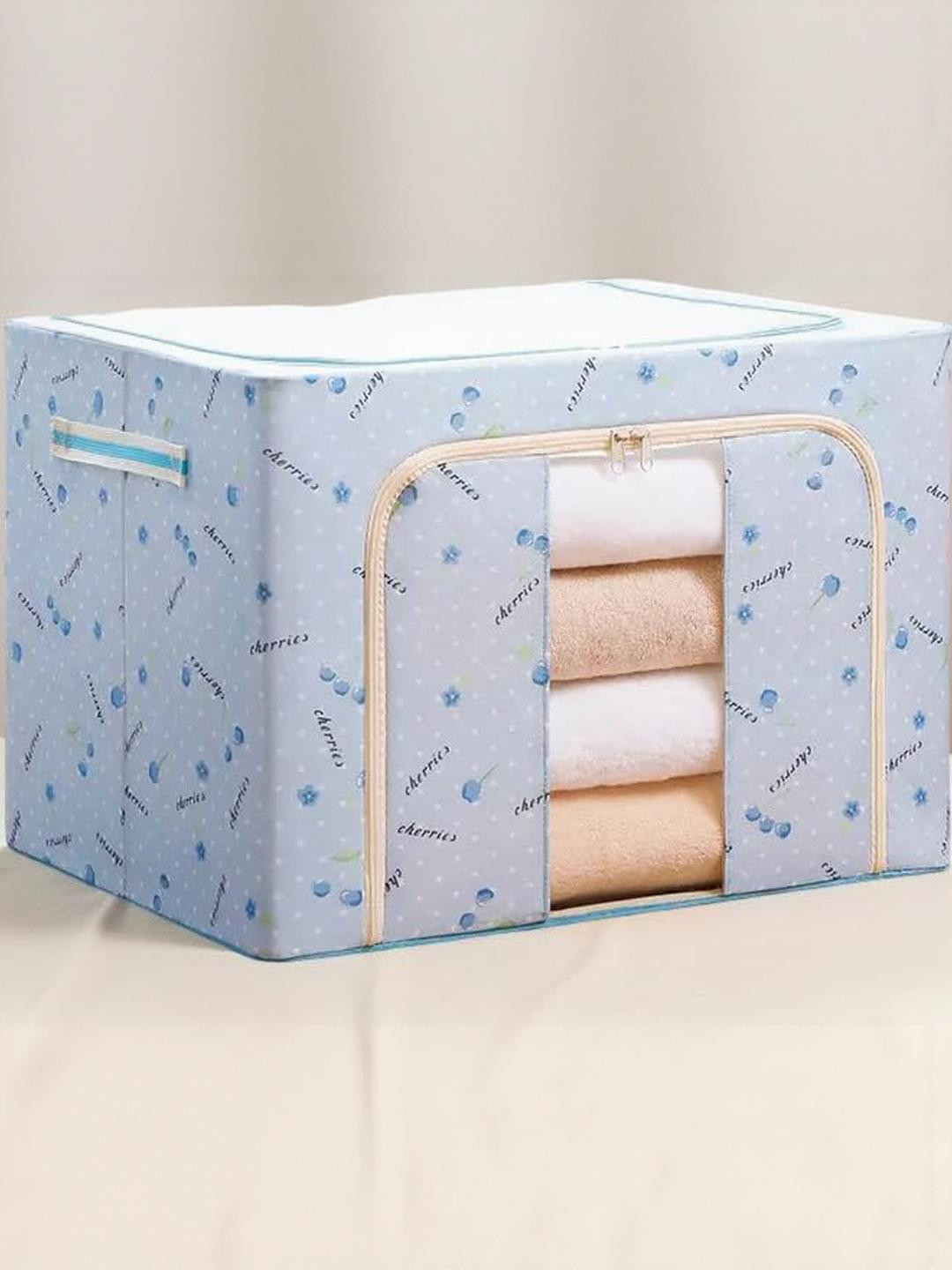 IVAZA Turquoise Blue Fabric Multi-Utility Wardrobe Organisers