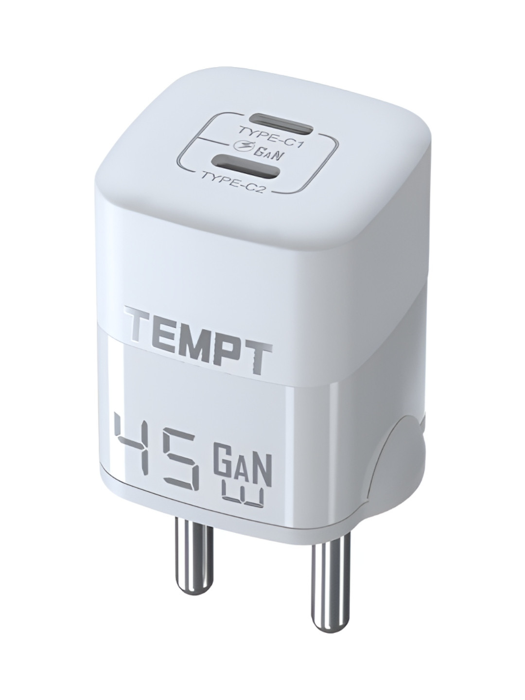 Tempt Elite USB-C 45W Ultra Fast Charging Adapter Gan3 Charger- White