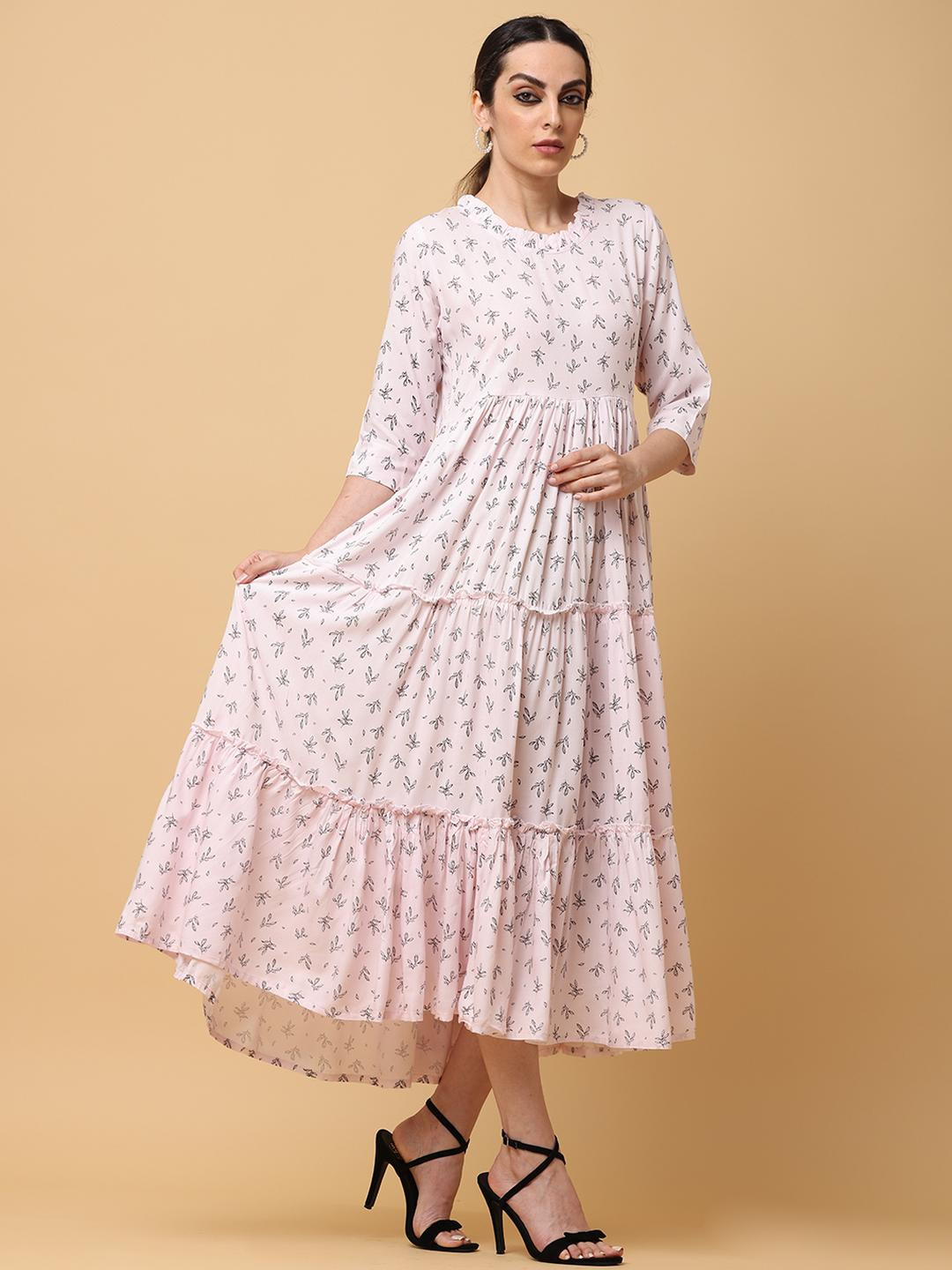 Angkor Women Pink  Viscose Rayon Kurtas