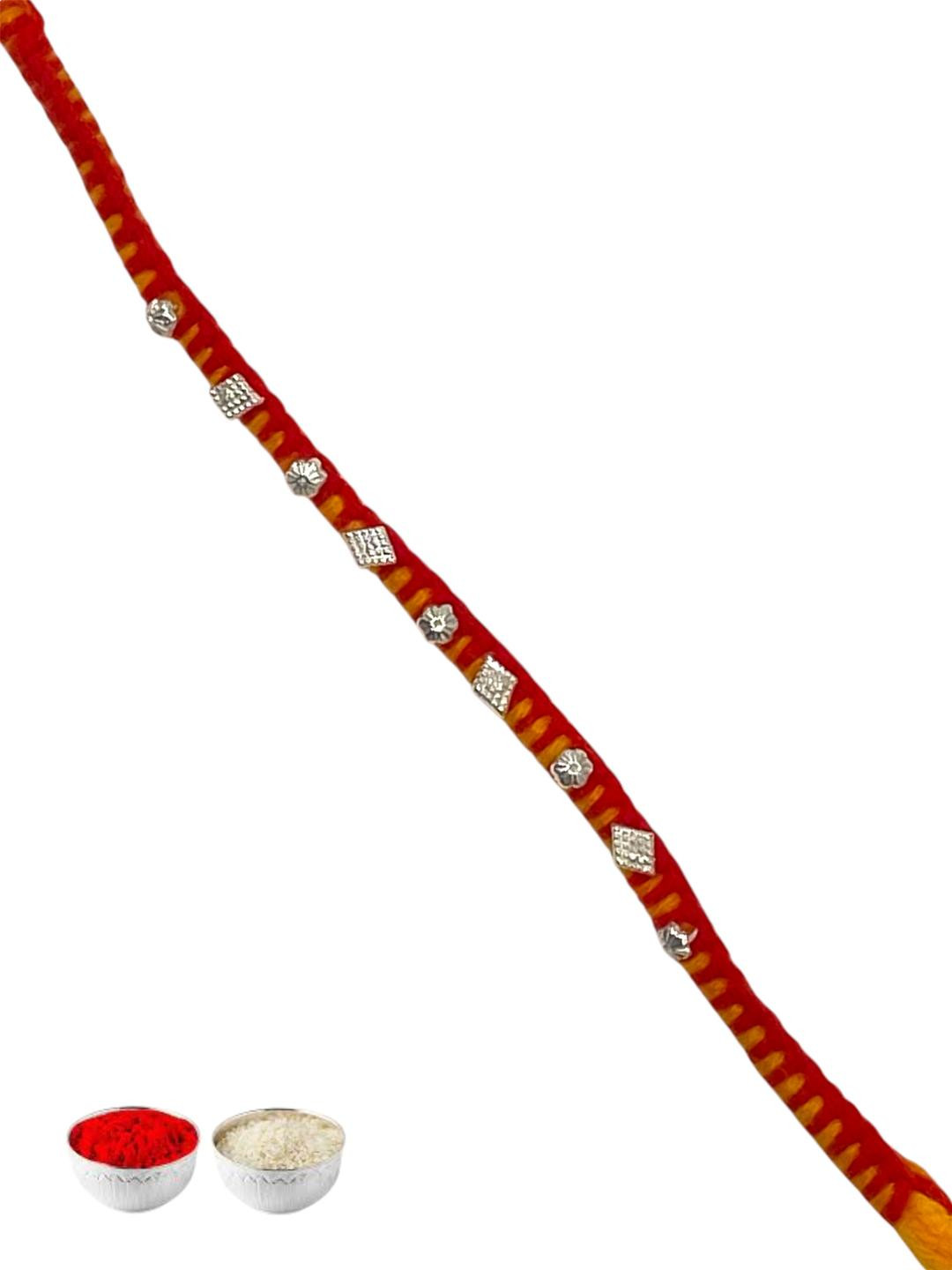 SOMYA Designer Assorted Rakhi, Chawal Roli Pack  Set (Rakhi, Chawal Roli Pack)